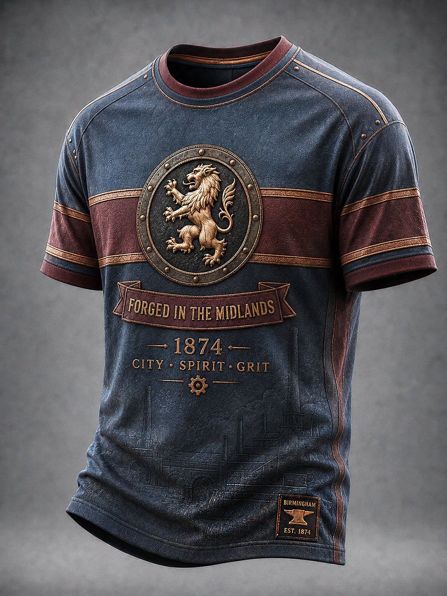 Men's Retro Football Fan Art Print Casual Jersey