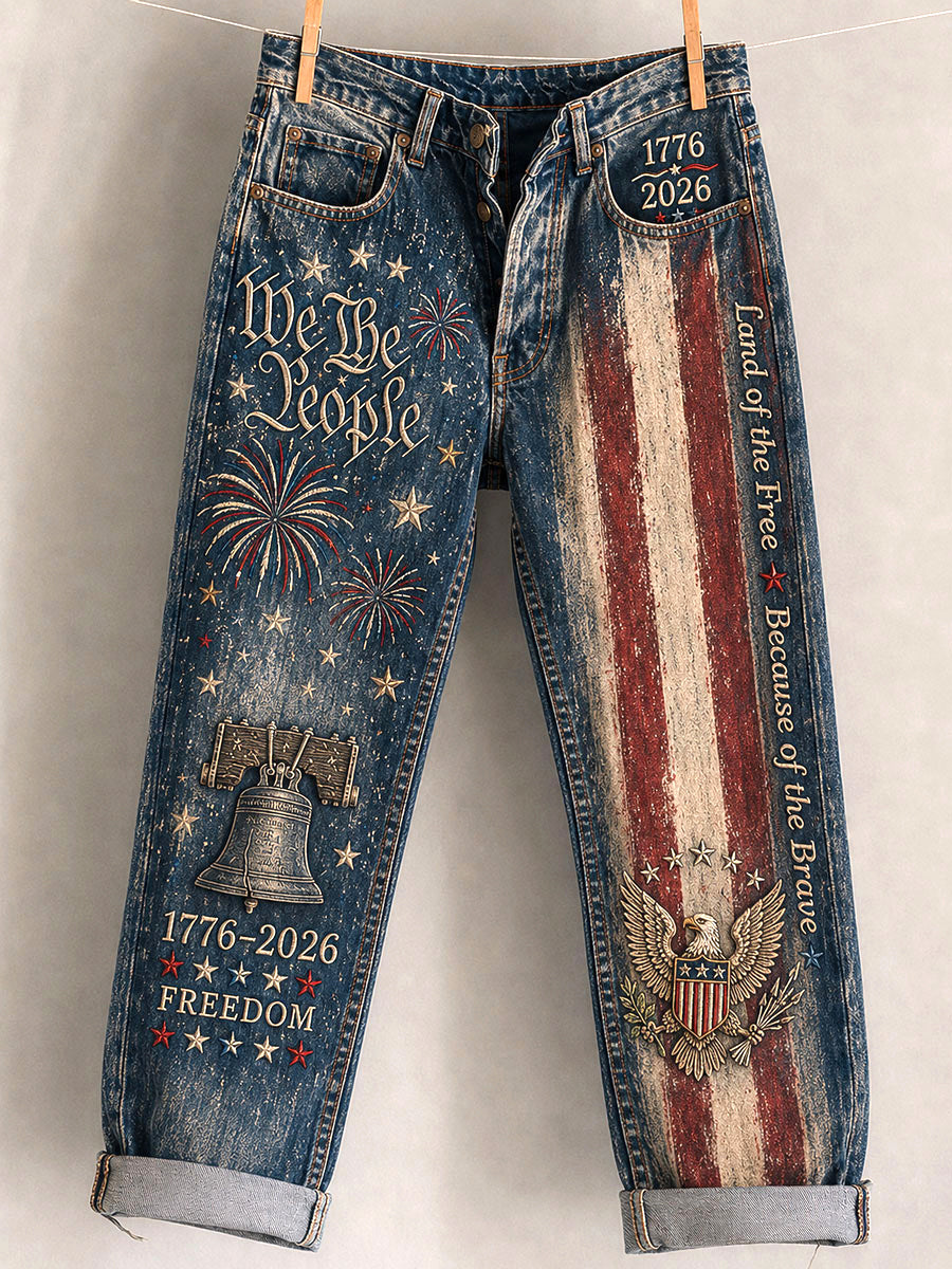 Women's Independence Day Printed Casual Pants