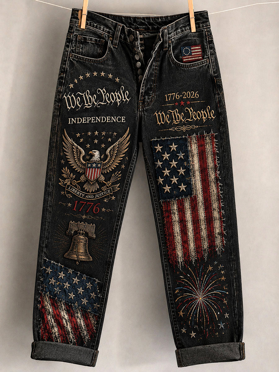 Women's Independence Day Printed Casual Pants