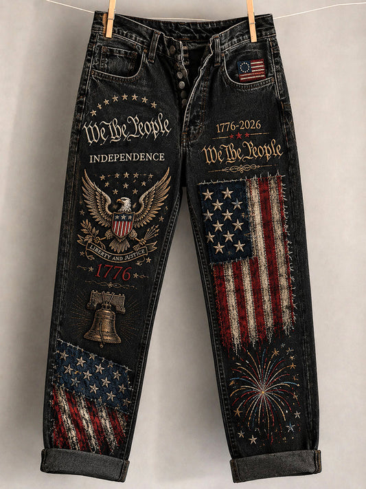 Women's Independence Day Printed Casual Pants