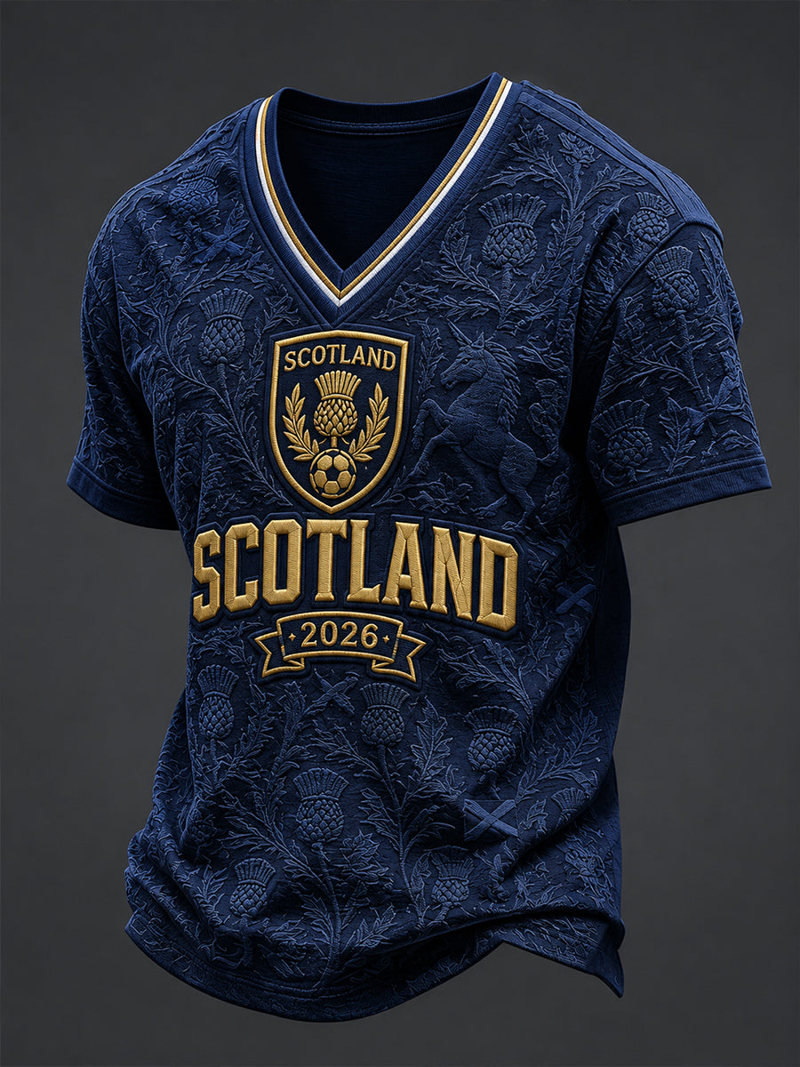 Men's Scotland Football V-neck T-shirt