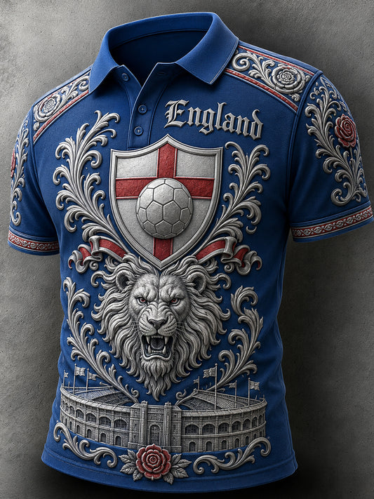 Retro England Football Fan Art Print Casual Jersey