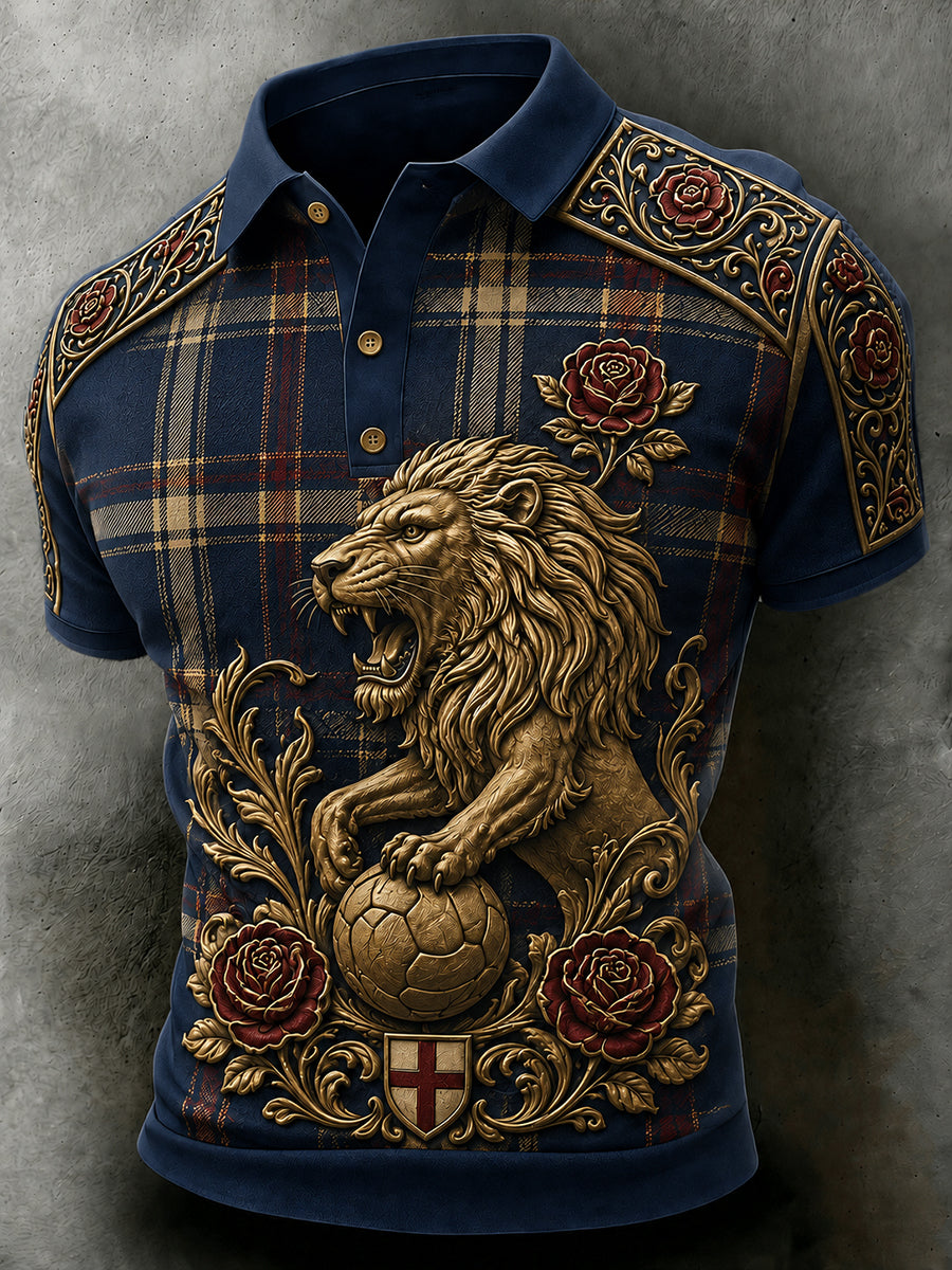 Retro England Football Fan Art Print Casual Jersey