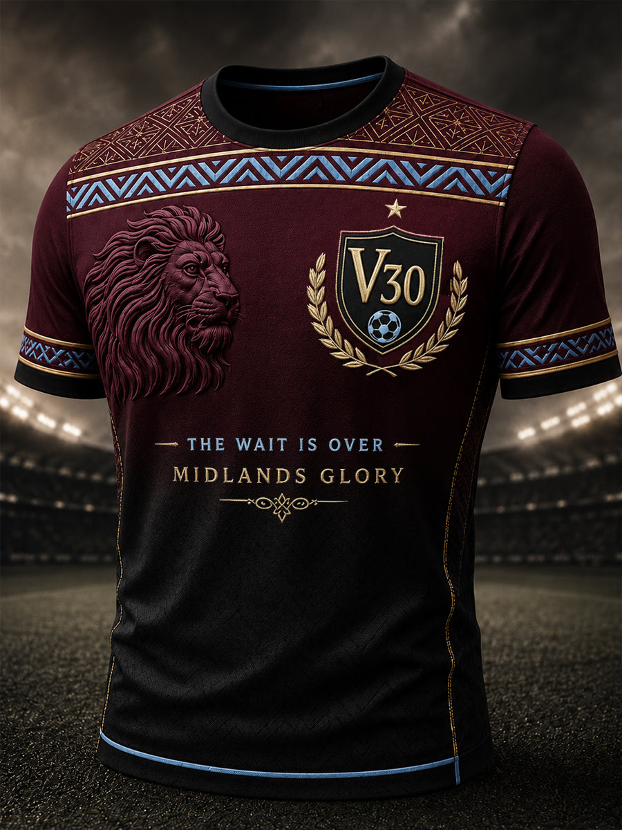 Men's Retro Football Fan Art Print Casual Jersey