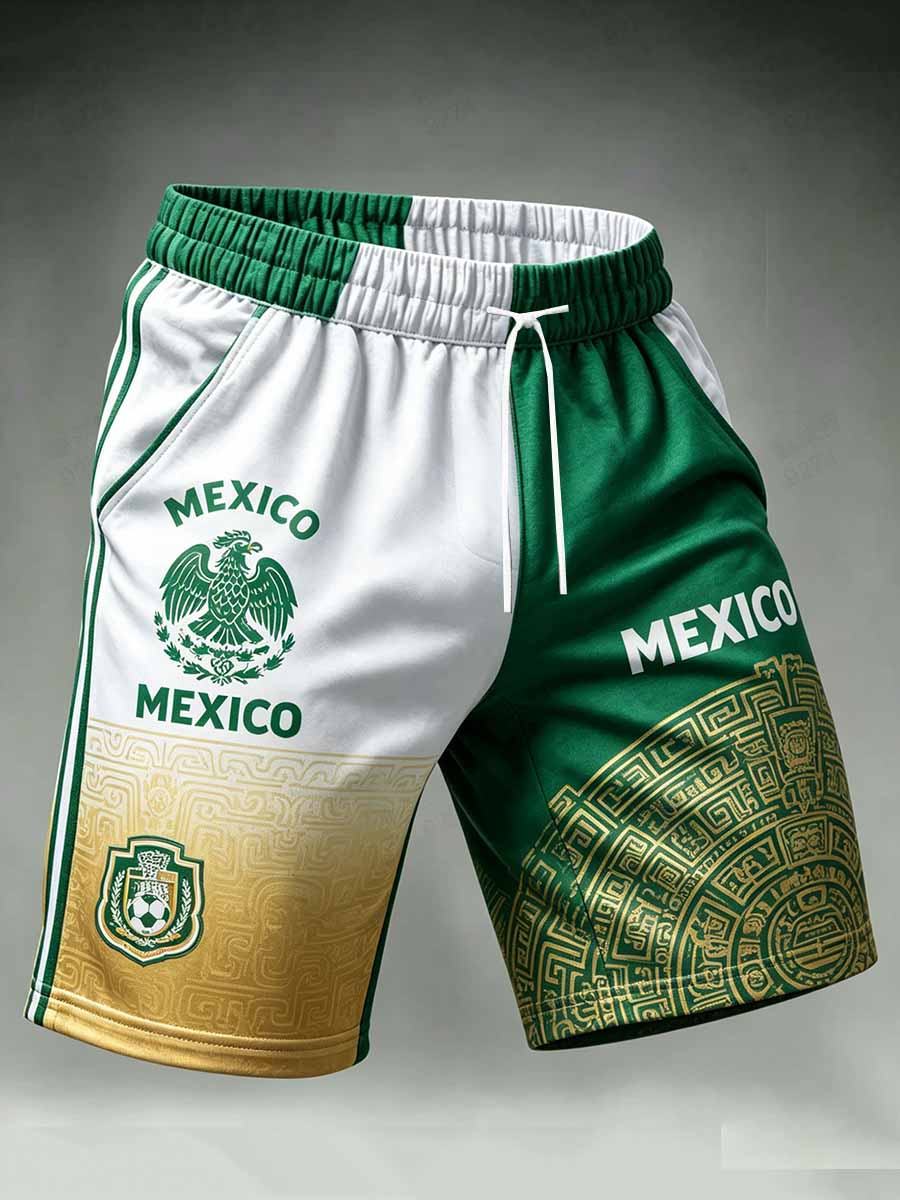 Pantalones cortos estampados de la Liga Mexicana de Fútbol para hombre