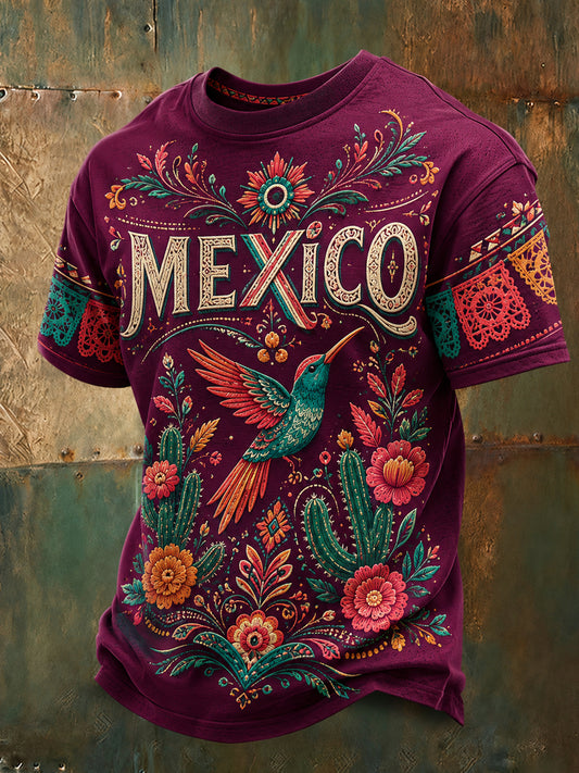 Camiseta estampada con arte de tótem azteca para el partido de fútbol mexicano masculino