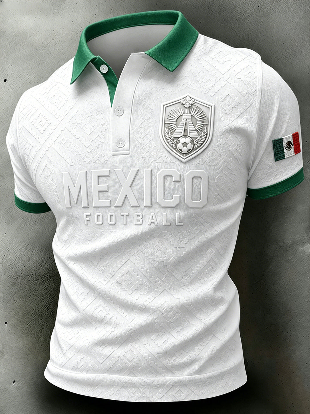 Polo de manga corta casual con temática de fútbol para hombre