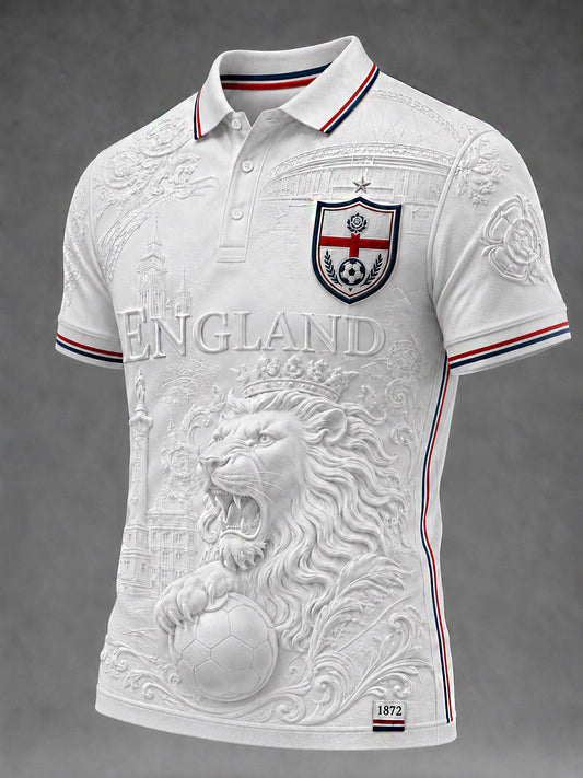 Retro England Football Fan Art Print Casual Jersey
