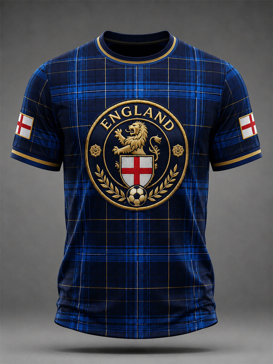 Retro English Football Fan Art Print Casual T-Shirt