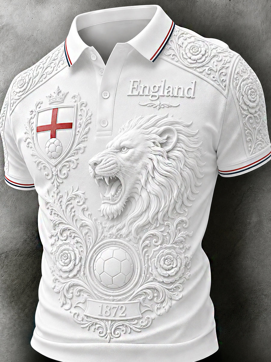 Retro England Football Fan Art Print Casual Jersey