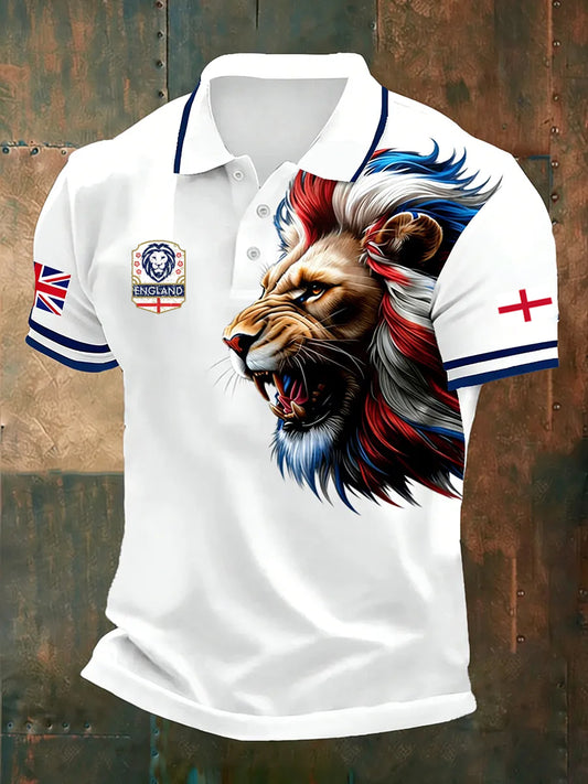 Retro England football fan art print casual jersey