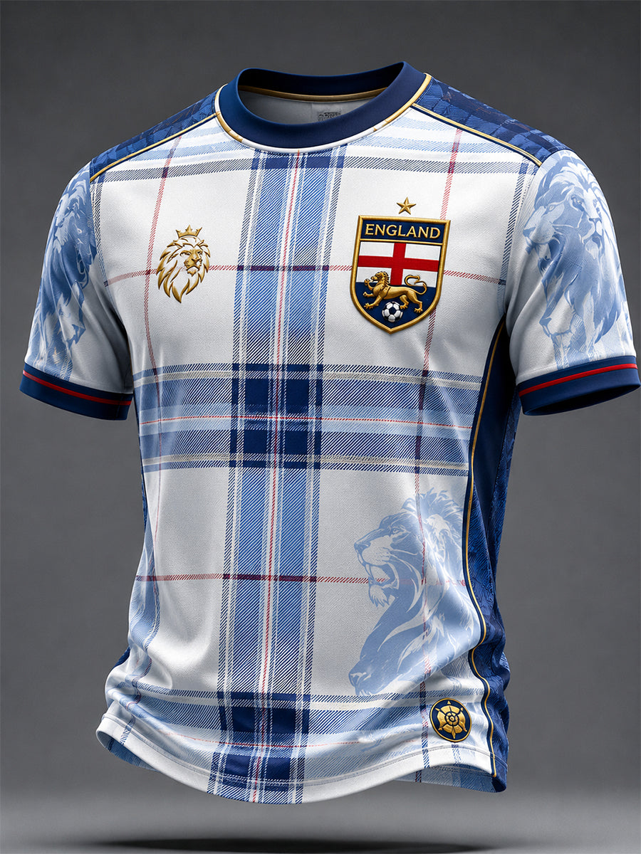Retro English Football Fan Art Print Casual T-Shirt