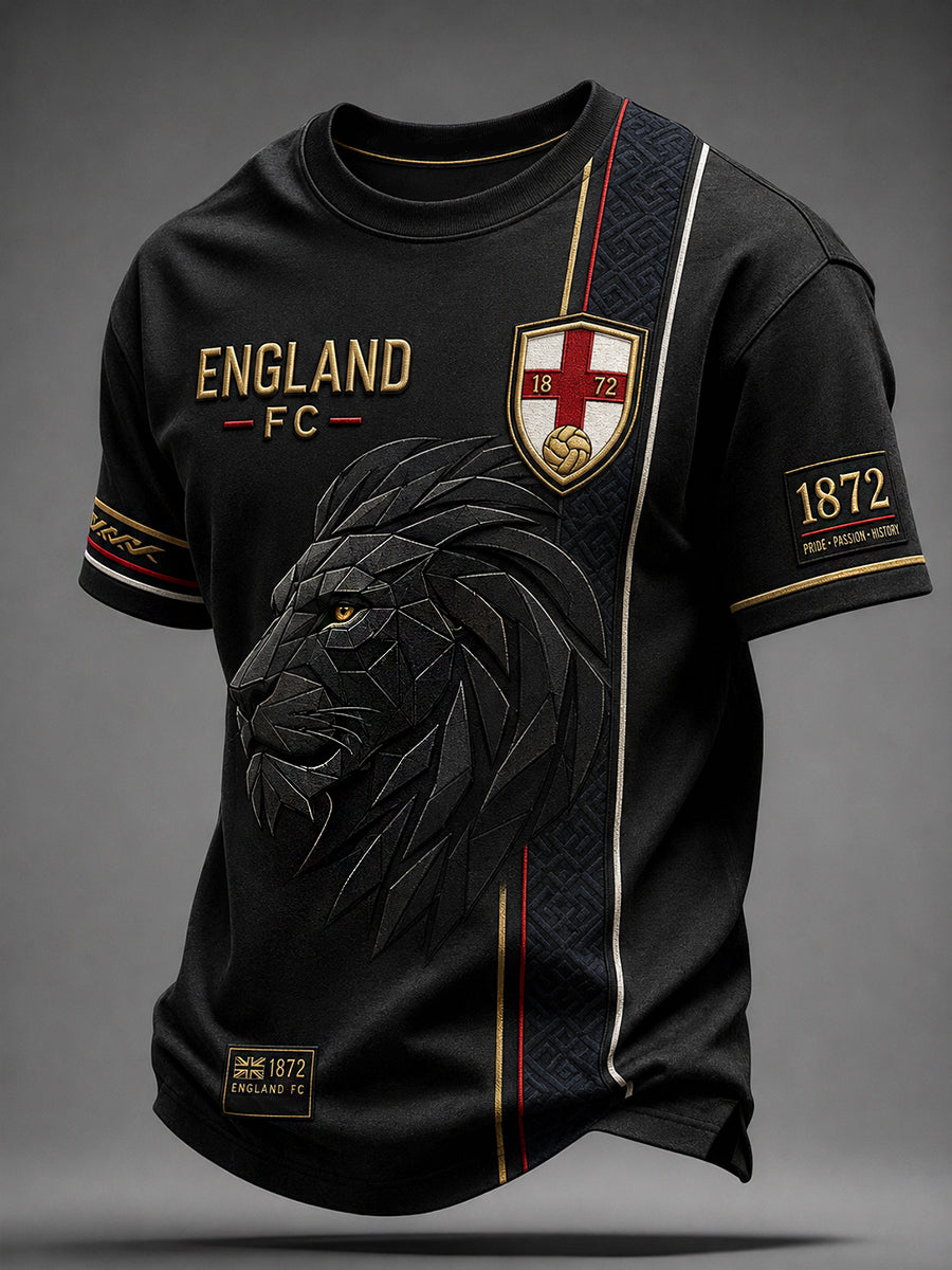 Retro England Football Fan Art Print Casual Jersey