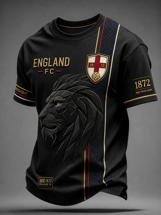 Retro England Football Fan Art Print Casual Jersey
