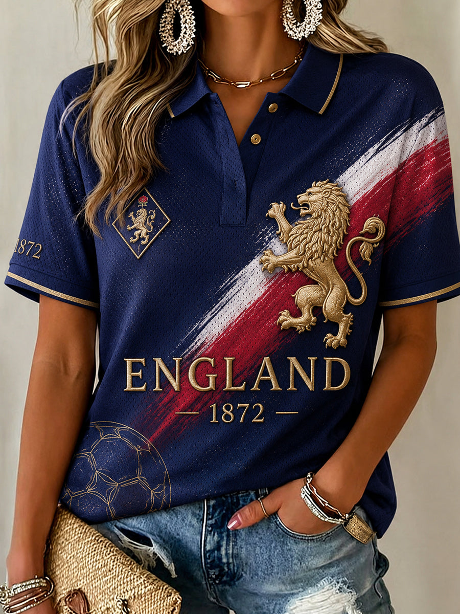 Retro England Football Fan Art Print Casual Jersey