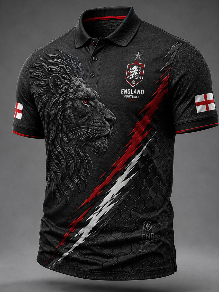 Retro England Football Fan Art Print Casual Jersey