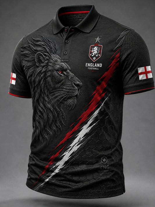 Retro England Football Fan Art Print Casual Jersey