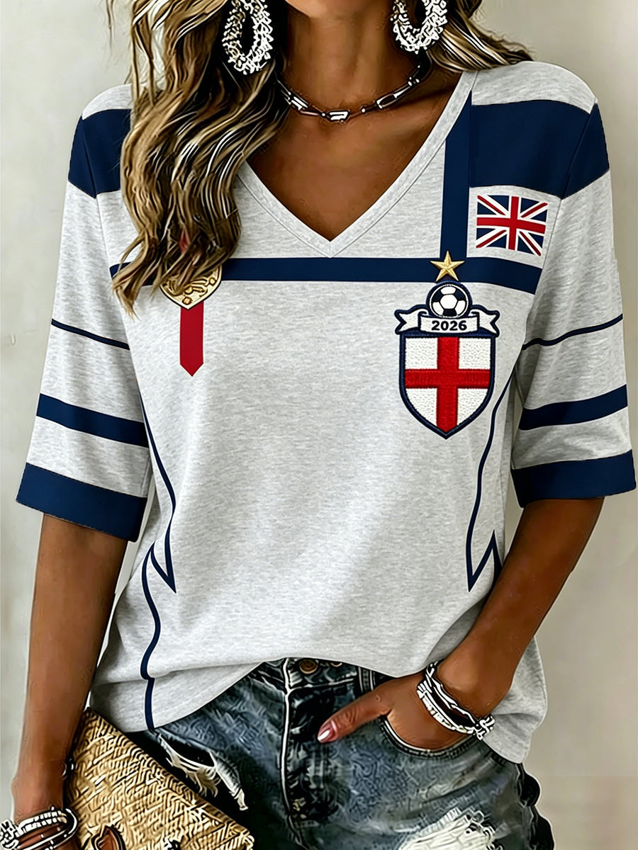 Retro British Football Fan-Style Casual Jersey