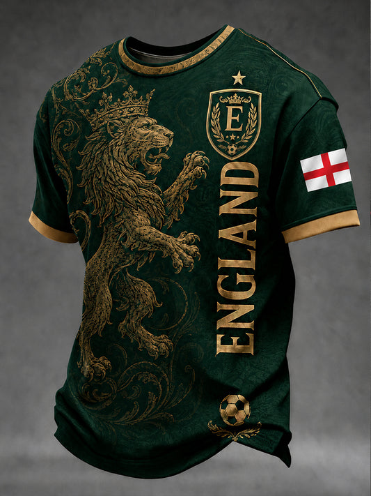 Retro England Football Fan Art Print Casual Jersey