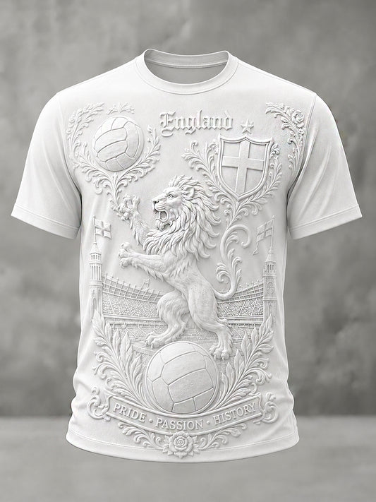 Retro England Football Fan Art Print Casual Jersey
