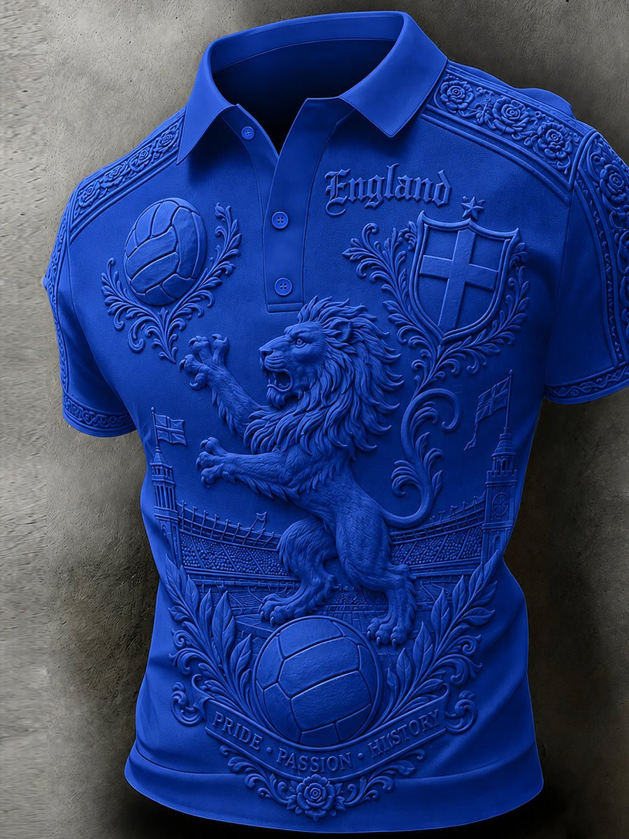 Retro England Football Fan Art Print Casual Jersey