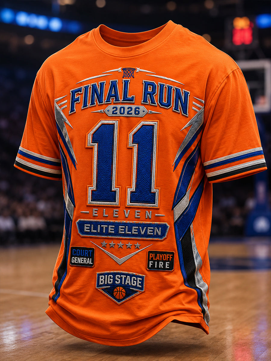 Men's Classic Basketball Fan Graphic Print T-shirt