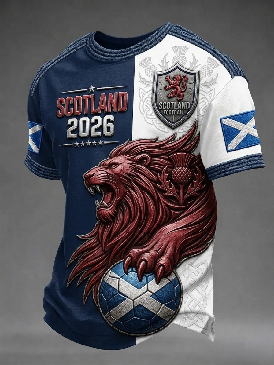 Men's UK Scotland Football Lover 2026 Printed T-shirt