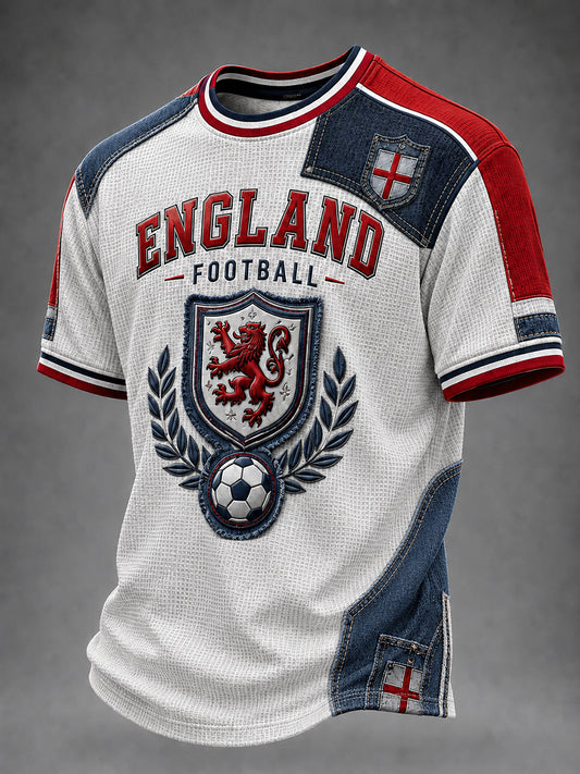 Retro England Football Fan Art Print Casual Jersey