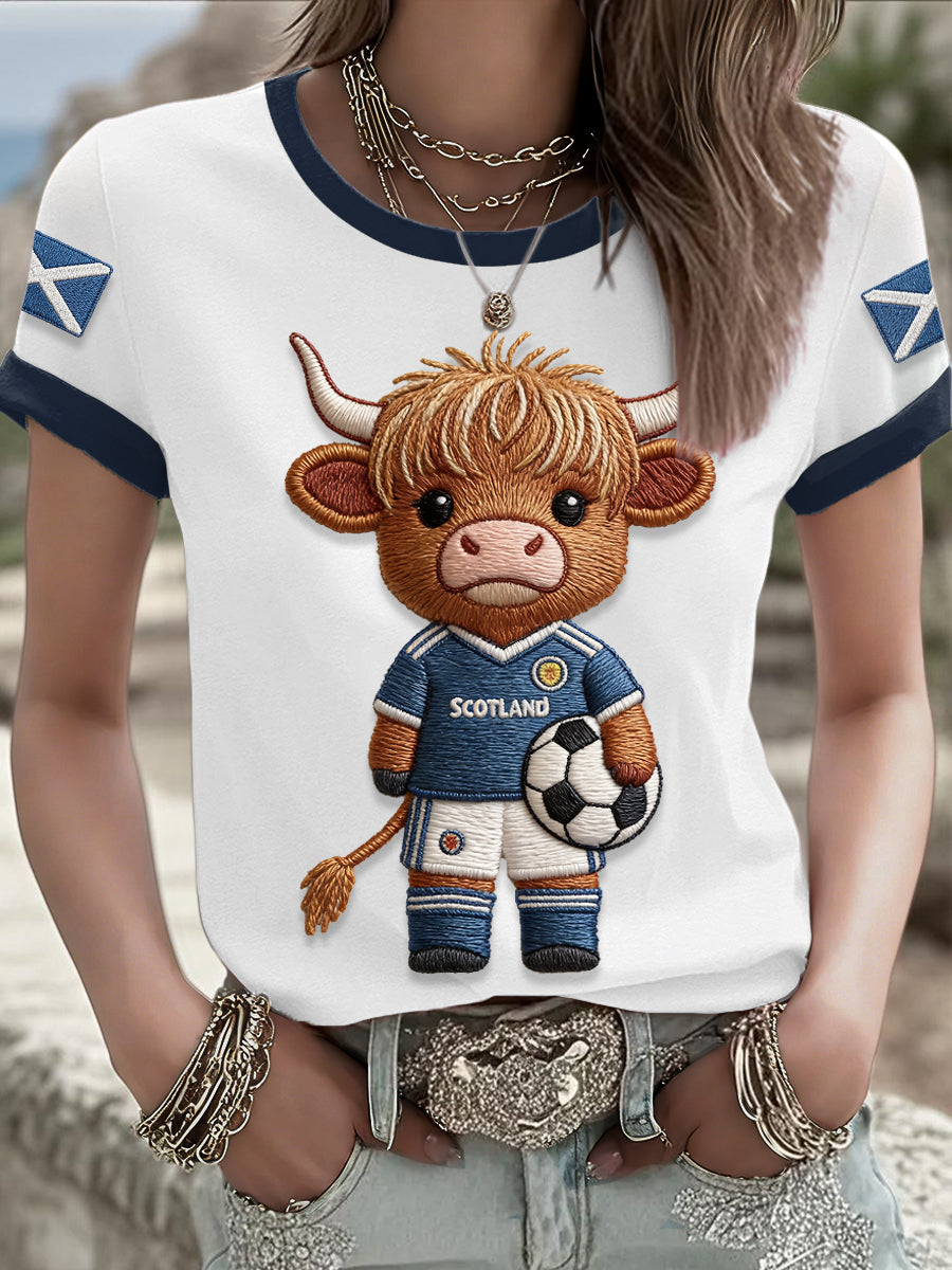 Women's Scotland Football Lover Printed T-shirt