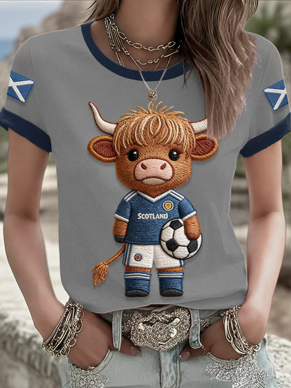 Women's Scotland Football Lover Printed T-shirt