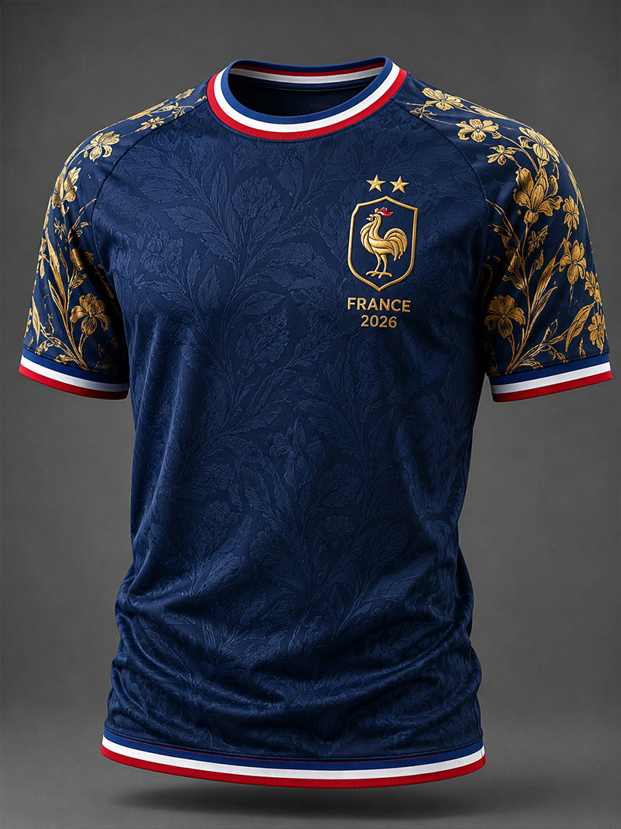 Men's French Football Short Sleeve T-Shirt