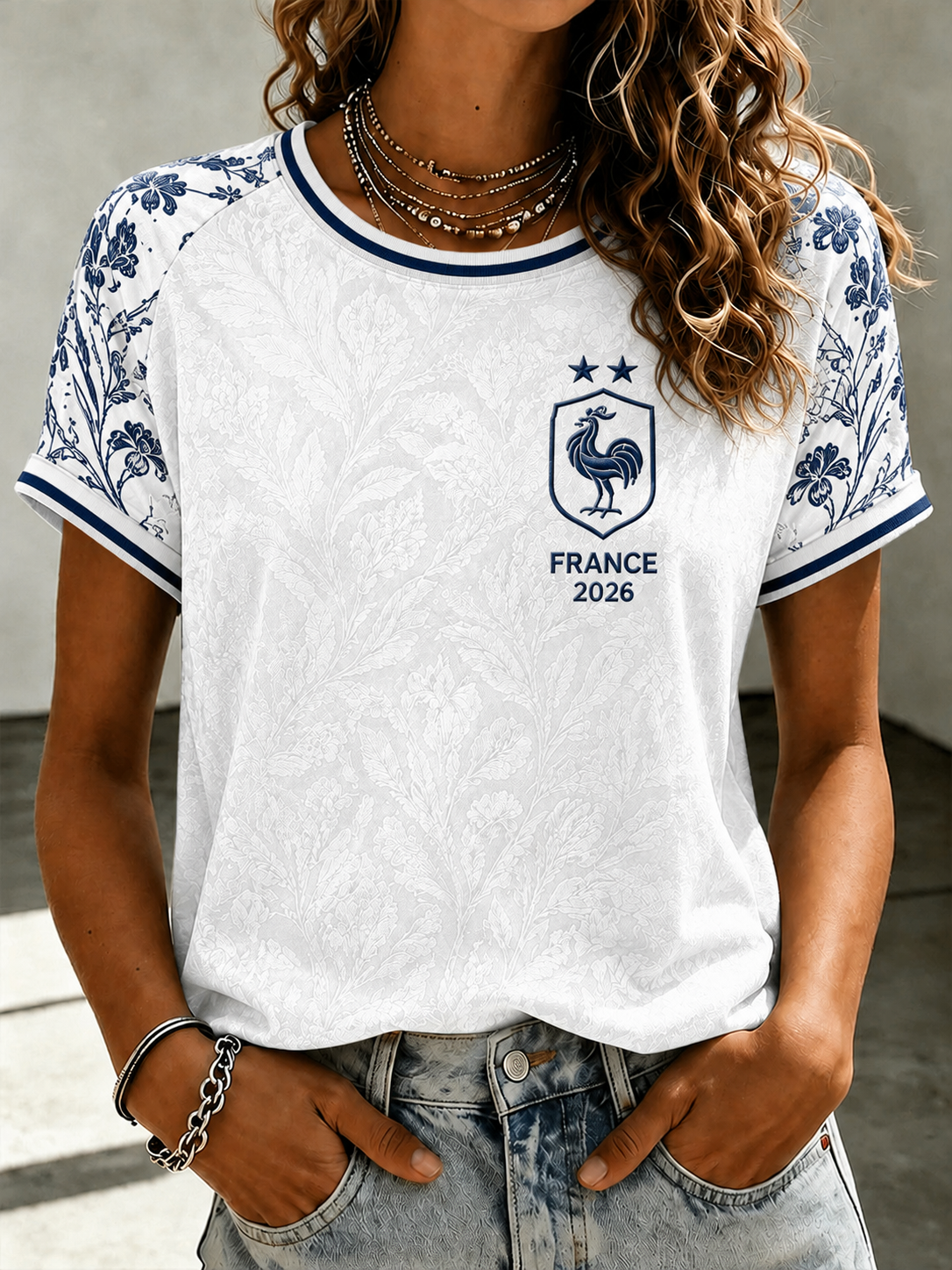 Women's France Football Short-Sleeved T-Shirt