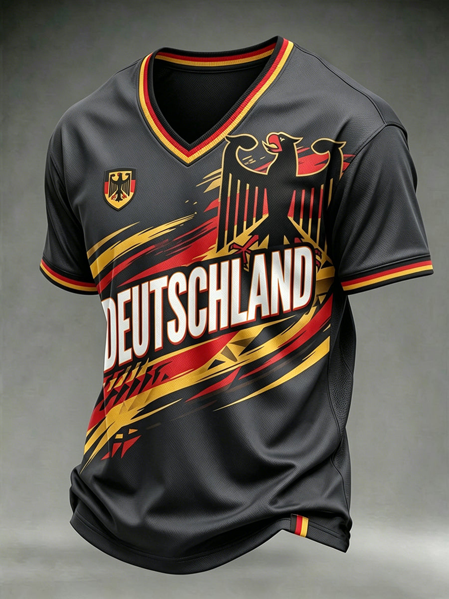 Herren-T-Shirt mit deutschem Fußball-Lover-Print
