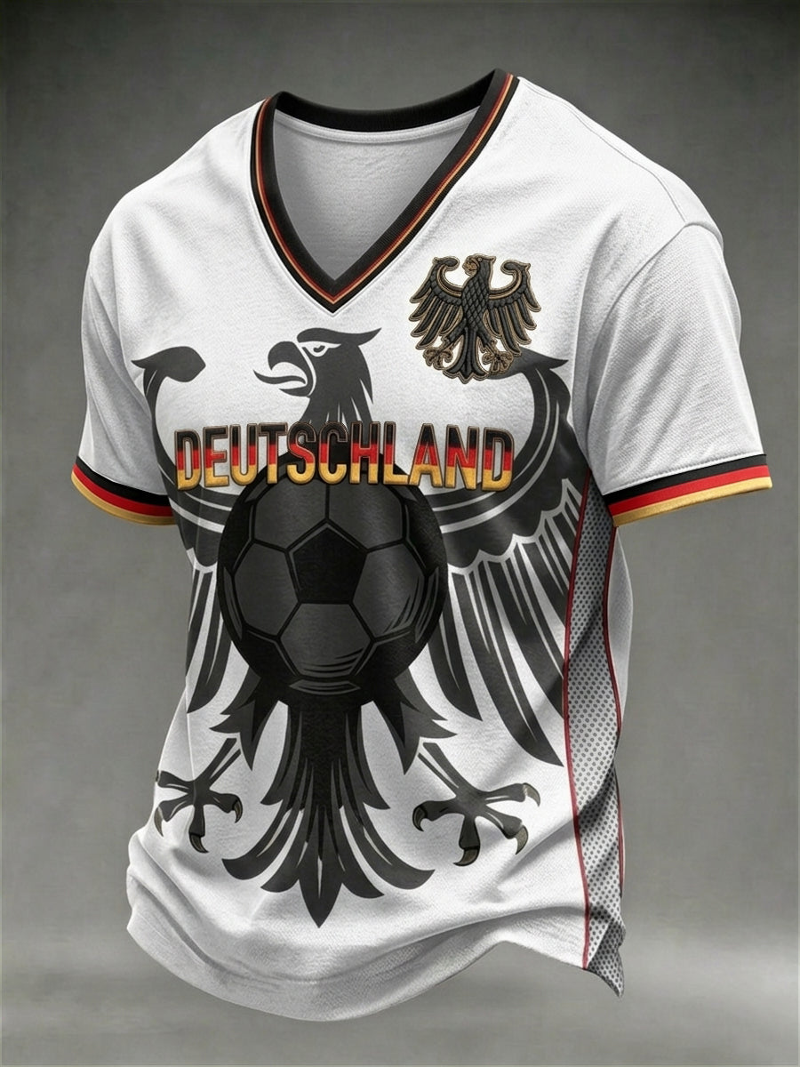 Herren-T-Shirt mit deutschem Fußball-Lover-Print