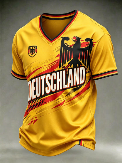 Herren-T-Shirt mit deutschem Fußball-Lover-Print