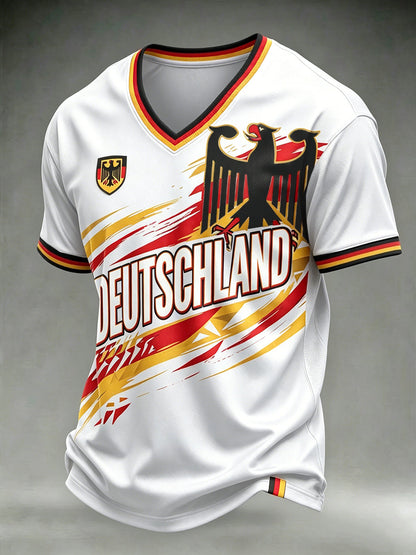 Herren-T-Shirt mit deutschem Fußball-Lover-Print