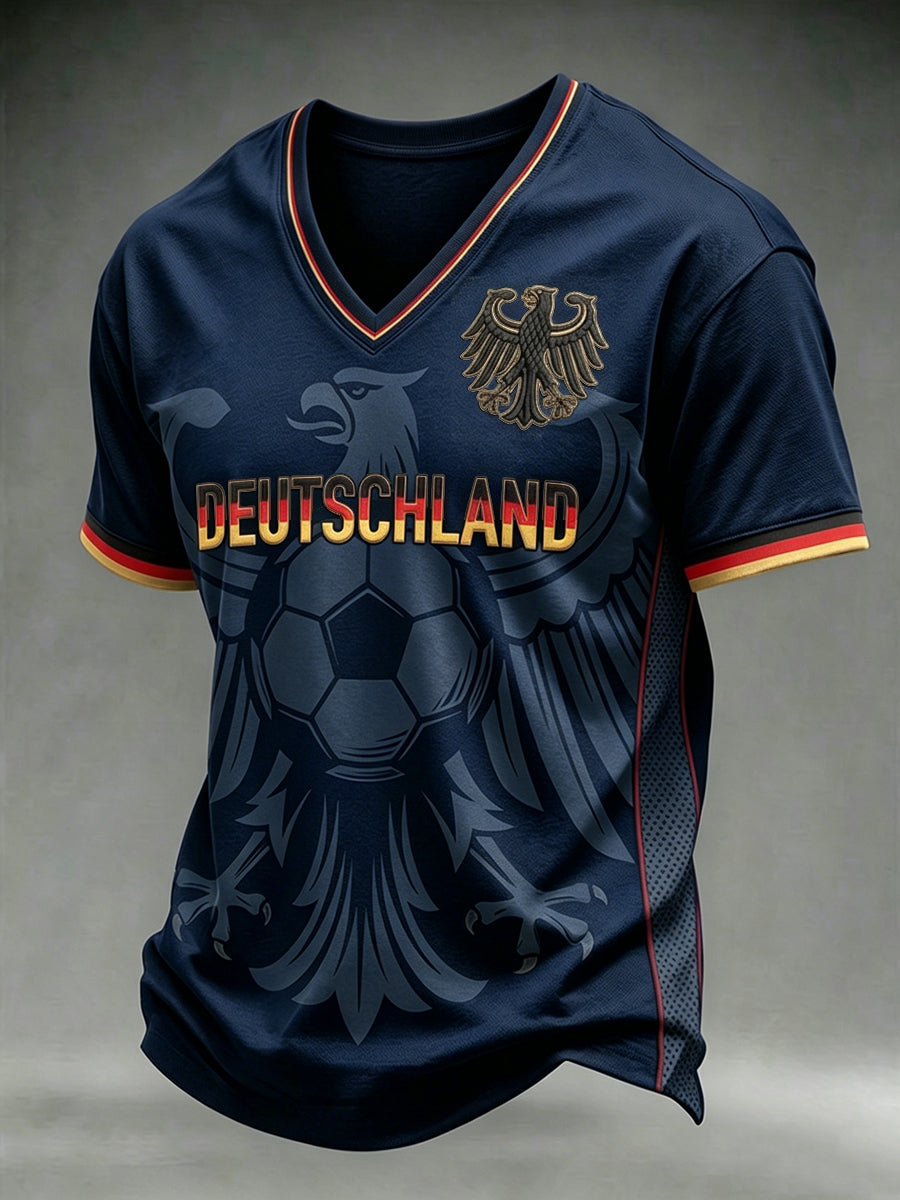 Herren-T-Shirt mit deutschem Fußball-Lover-Print