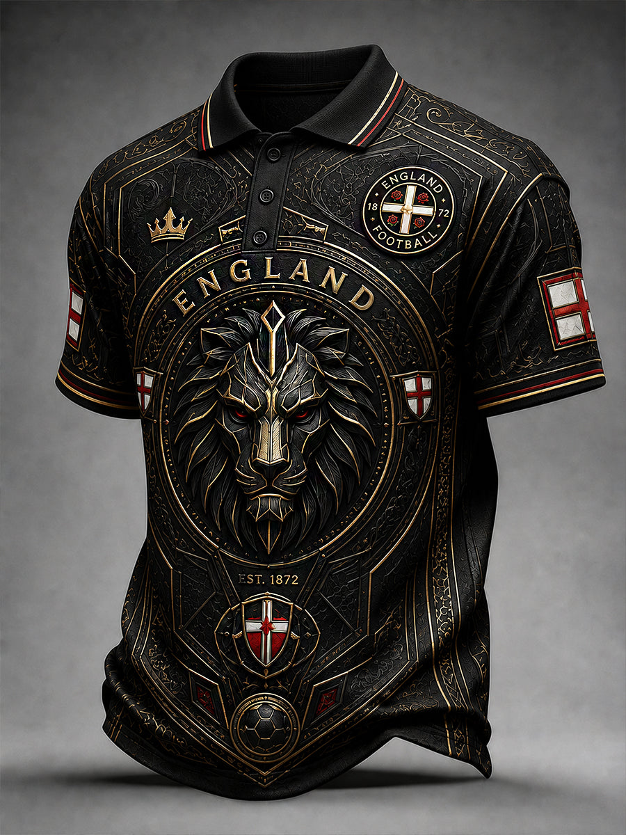Retro England Football Fan Art Print Casual Jersey