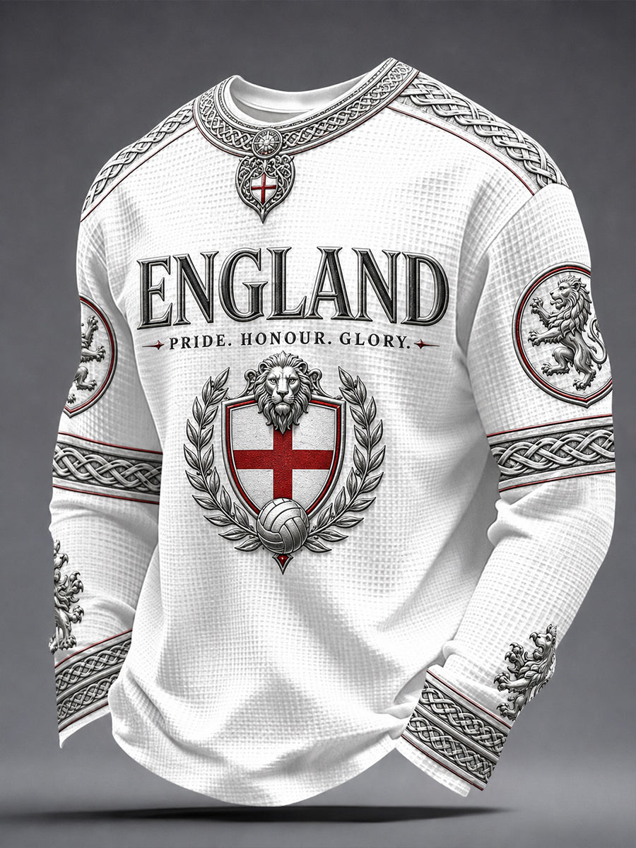 Retro England Football Fan Art Print Casual Jersey
