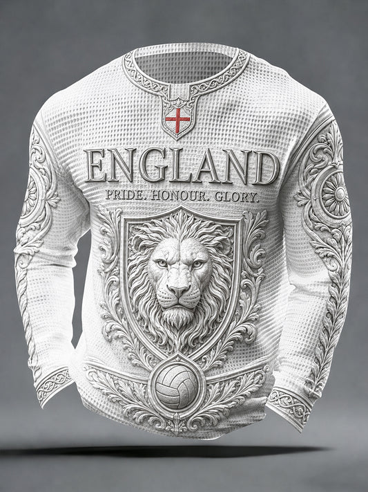 Retro England Football Fan Art Print Casual Jersey