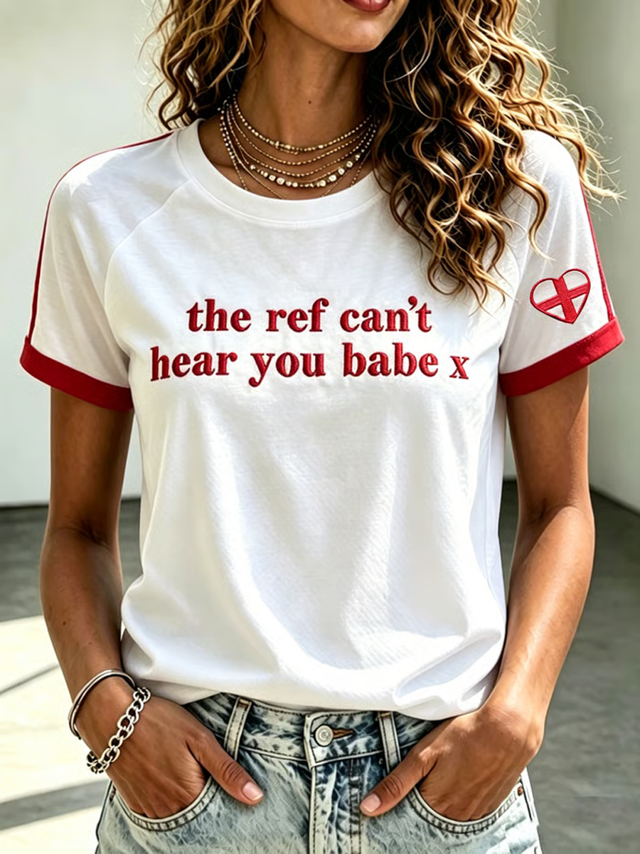 Women's UK Football Lover England Printed round neck short sleeve T-shirt