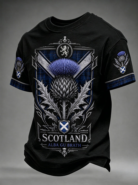 Men's Scotland Art Printed Short Sleeve T-shirt