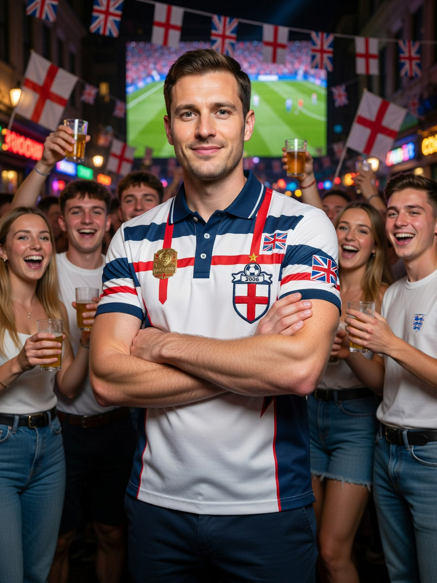 Retro British Football Fan-Style Casual Jersey