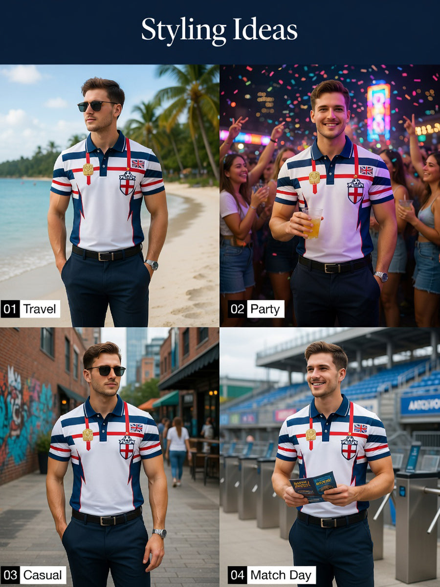 Retro British Football Fan-Style Casual Jersey