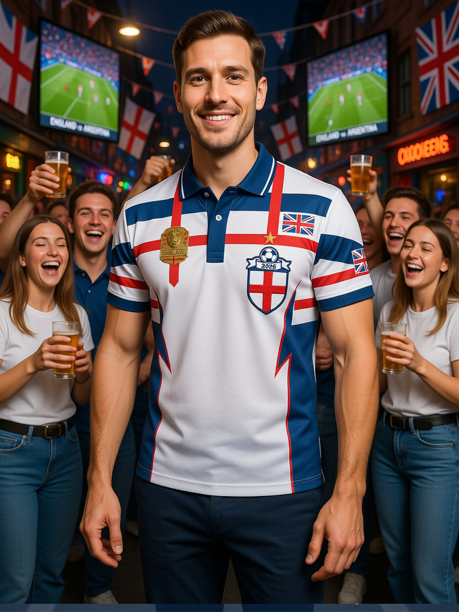 Retro British Football Fan-Style Casual Jersey
