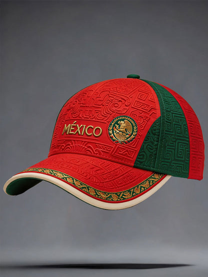 Sombrero unisex con estampado artístico para amantes del fútbol mexicano