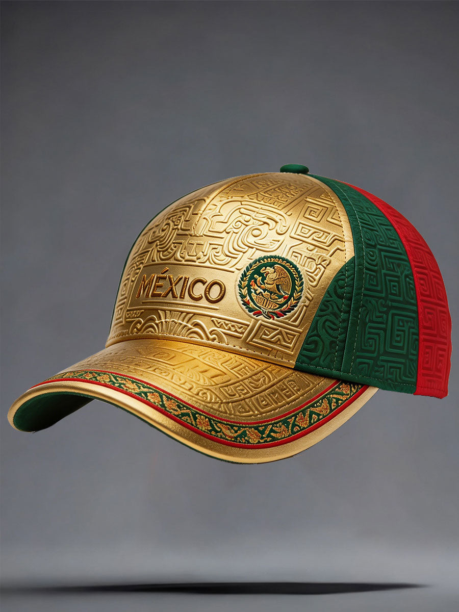 Sombrero unisex con estampado artístico para amantes del fútbol mexicano