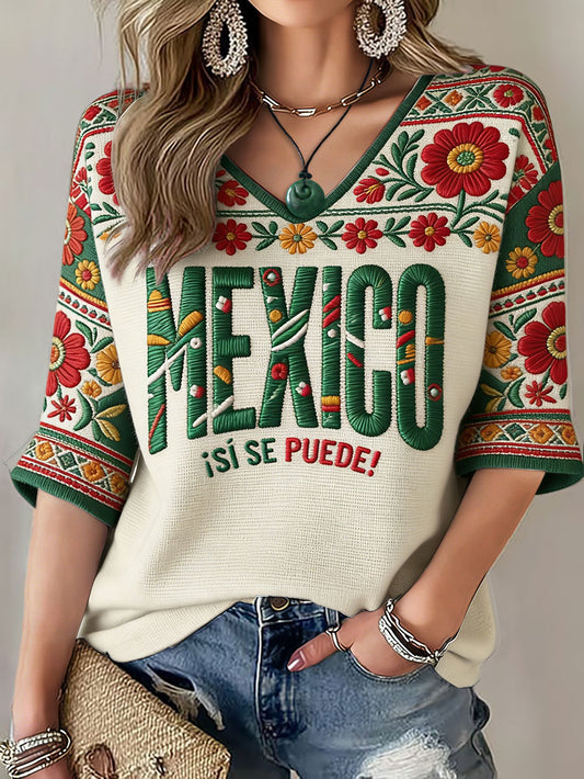 Camiseta estampada México Football Lover para mujer