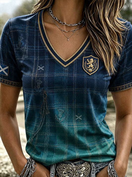 Womewomen's Scotland Football V-Neck T-Shirt