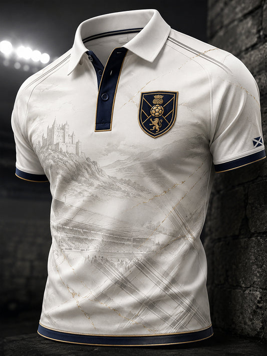 Men's Scotland Football Art Print Polo Shirt